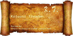 Kolozsi Tivadar névjegykártya